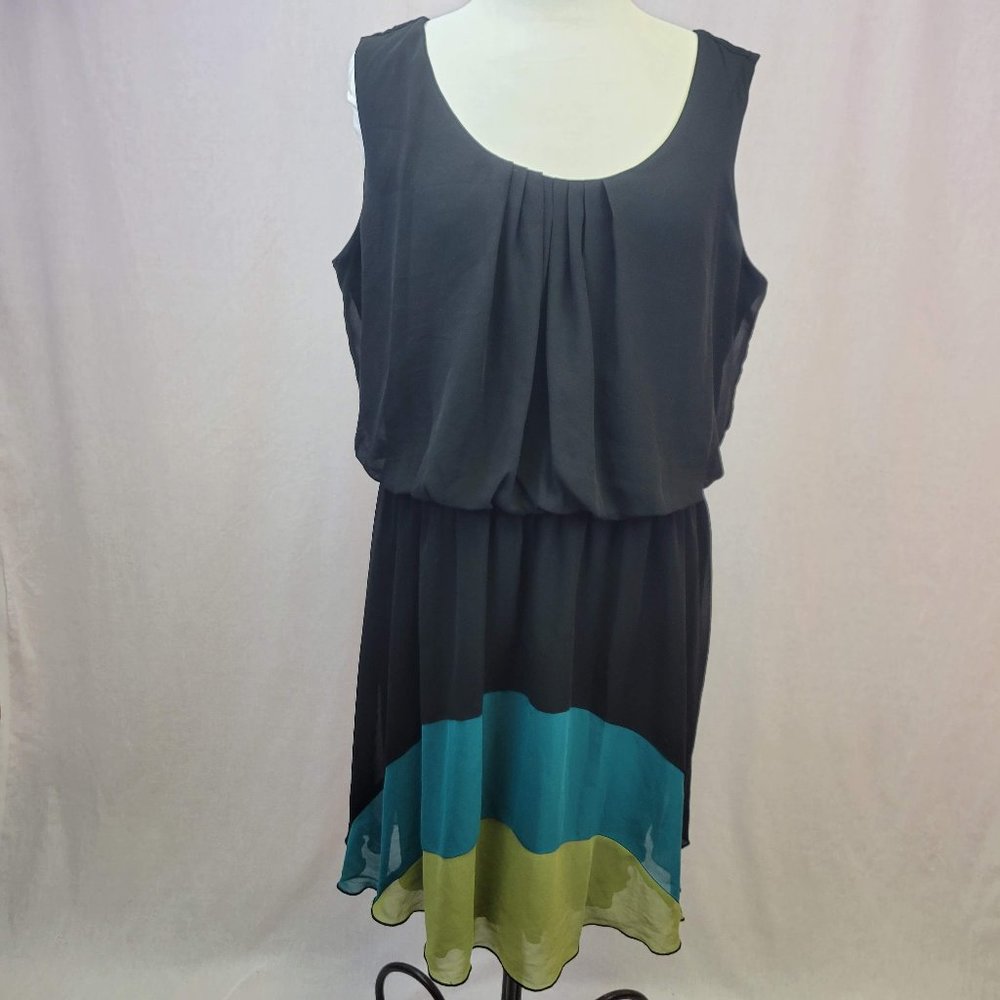 Enfocus Women black turquoise and green dress 18W